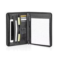 Carpeta de documentos B4 de buena calidad, Cartera de presentación, cuaderno multifuncional de cuero PU, soporte de archivo con logotipo en relieve personalizado