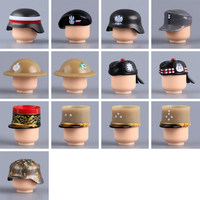 Mini-casque de camouflage militaire britannique et français de la Seconde Guerre mondiale, chapeau polonais, accessoire de figurine en blocs de construction, plastique ABS