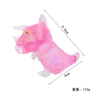 Jouet Squishy Dinosaure Transparent Pailleté Anti-Stress à Presser, Jouet Sensoriel pour Enfants, Cadeau de Fête, Jouet de Décompression à Pincer - Product Image 5