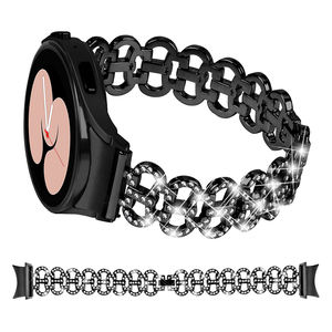 Bracelet métallique en cuir de luxe pour femmes pour <span class=keywords><strong>Galaxy</strong></span> Watch <span class=keywords><strong>5</strong></span> pour <span class=keywords><strong>Samsung</strong></span> Watch <span class=keywords><strong>SmartWatch</strong></span> Bands - Product Image 3