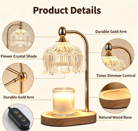 Lampe chauffe-bougie électrique dorée avec minuterie et variateur d'intensité, cadeau pour femme, pour faire fondre la cire