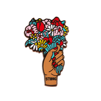 Fleuriste fleuriste activité Souvenir cadeau épinglettes artistique conception personnalisée en gros commande en gros Badge pétale émail épingles