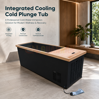 Baignoire de plongeon à froid OEM avec refroidisseur intégré en acier inoxydable et bain de glace en bois pour marques de bien-être en marque blanche