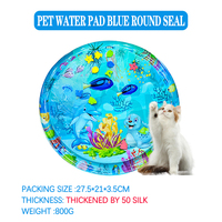 Tapis de jeu aquatique gonflable pour animaux de compagnie, nouveau design, épaissi, 50 fils, grande taille, 100 cm, rond, tapis de jeu aquatique gonflable pour bébé et animaux de compagnie