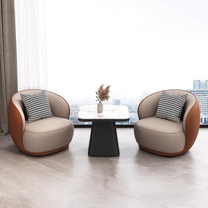 Fauteuil de salon ovale moderne rembourré pour hôtel, salon, bureau, immeuble, salon de beauté - Product Image 2