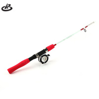 Tongkat pancing es, 60cm-100 cm air tawar ultra ringan serat kaca 2 busa Solid Grip musim dingin