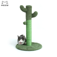 Griffoir pour chat en forme de cactus, haut, en sisal, avec boule suspendue en chenille et base ronde, pour chats d'intérieur et chatons