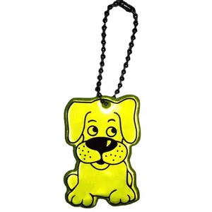 Safety PVC Reflective Key Chains Cute Dog Shape Keychain