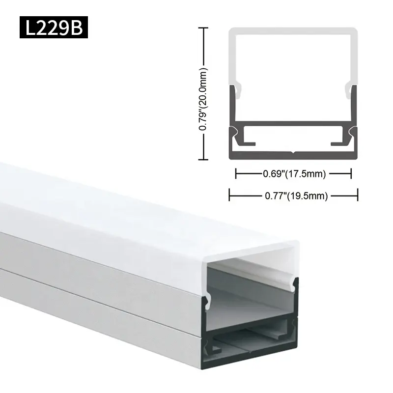 19,5*20MM Alu Profil U-Kanal Extrusion PC PMMA-Abdeckung für flexible Streifen beleuchtung Moderne lineare Lampen oberfläche Aluminium LED Profi