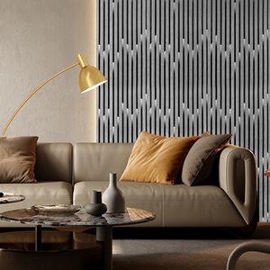 UDK <span class=keywords><strong>Papier</strong></span> <span class=keywords><strong>peint</strong></span> de luxe en bois brillant 45cm de large <span class=keywords><strong>rayures</strong></span> verticales avec taches dorées pour les murs de la salle à manger. - Product Image 4