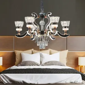 מפעל מותאם אישית אירופאי סגנון גדול מודרני יוקרה K9 קריסטל גדול קריסטל תאורה ארוך מנורות נברשת למלון בית מדרגות
