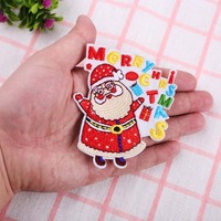 Lot de 8 patchs brodés de Noël, badges brodés à la machine, motifs de boutique, Père Noël, cloche, canne à sucre