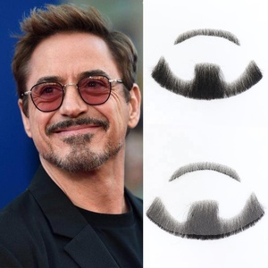 Mặt Râu Mở Rộng Màu Đen Trang Phục Giả Râu Cho Người Lớn Người Đàn Ông Thực Tế Trang Điểm Ren Vô Hình Giả Râu Tóc Con Người Ria Mép - Product Image 3