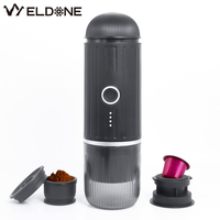 Machine à café portable haute pression pour capsules et café moulu, idéale pour le camping, la maison et le bureau