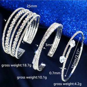 Bruiloft Sieraden Accessoires Bruid Bruidsmeisjes Armbanden Multi-Layer Hand Sieraden Elastische Open Strass Armband - Product Image 6