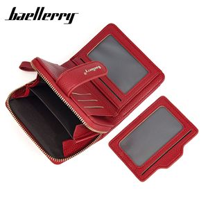กระเป๋าสตางค์สั้นผู้หญิง Baellerry สีแดง หนังแท้ ซิปใส่เหรียญอเนกประสงค์ ใช้ได้ทุกวัน - Product Image 2