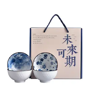 blue and white porcelainchinese ceramic bowls plate tableware set china gift box