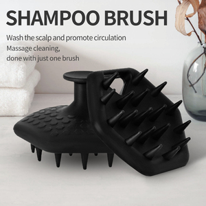 Masseur en silicone pour le cuir chevelu avec logo personnalisé brosse à shampoing pour cheveux brosse à cheveux exfoliante tête de brosse à laver pour la douche - Product Image 2