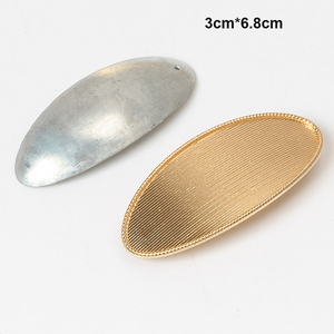 Barrettes françaises rectangulaires ovales dorées avec couvercle pour fixer du tissu, alliage uni, pinces à cheveux automatiques pour accessoires de cheveux faits à la main - Product Image 6