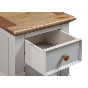 Mesita de noche de madera maciza de diseño moderno ajustable LAS VEGAS con 2 cajones de madera de roble/Pino/ACACIA hecha en Vietnam - Product Image 3