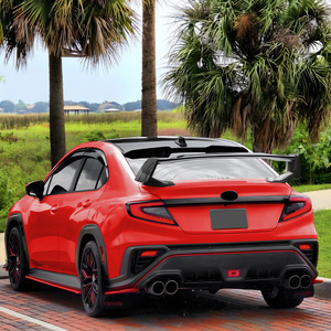 Subaru <b>Rear</b> <b>Spoiler</b> Wing Shaped Piano Black Carbon Fiber Texture ABS Trunk Lip For WRX STI VB 2022+ - Product Image 2