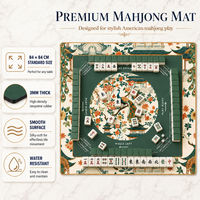 Housse de table de mahjong Seyon, imprimée sur mesure, en néoprène, tapis de mahjong américain, épaisseur 3 mm, bordure florale, portable, pliable, antidérapante, imperméable