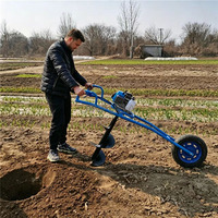 Tarière à spirale renforcée à haute pénétration pour le terrassement de terres agricoles compactes, argileuses et rocheuses, tarière thermique à essence