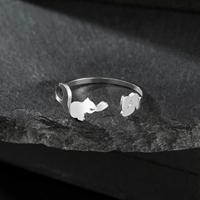 Bagues ouvertes ajustables Myshape en acier inoxydable pour femmes, motif écureuil et graines de melon, bijoux animaux 2024, cadeau d'anniversaire
