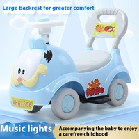 Trottinette à 4 roues pour enfants, à piles, avec télécommande, en plastique, pour garçons et filles de 2 à 4 ans, avec musique