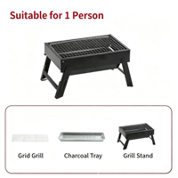 Barbecue au charbon de bois pliable portable avec pieds pliants, barbecue d'extérieur pour le camping, les pique-niques, le jardin et les barbecues en famille