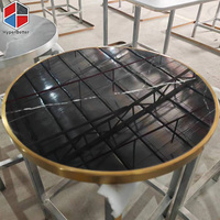 Dessus de table en porcelaine noire pour table de bar à thé café Nero Marquina 700*700*30mm dessus de table noir carré
