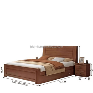 Affordable Durable Solid Wood Hotel <b>Bed</b> Customized King <b>Queen</b> <b>Size</b> Storage <b>Bed</b> <b>Frame</b> With Headboard For 3 Sar Hotel Projects - Product Image 6