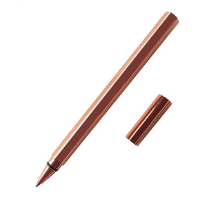 Stylo à bille hexagonal créatif en cuivre minimaliste nordique, encre noire 0,5 mm - Product Image 1