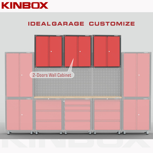 Kinbox Garage <b>Unit</b> 2-Door <b>Storage</b> Cabinet Tools Box Fixed to <b>Wall</b> for Home Garage DIY 20WC26201 2-Door Tool Boxes fo - Product Image 4