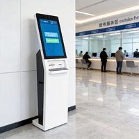 Distributeur automatique de billets, Kiosque d'enregistrement des visiteurs avec lecteur de codes-barres SDK pour banque (Panneau en verre trempé, Code QR)