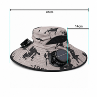 Topi Kipas Tenaga Surya Pria Wanita Model Lebar untuk Outdoor, Hiking, Memancing, dengan 2 Kipas Pendingin, Pengisian Daya USB, Laris Terjual
