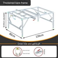 Table de travail pliante portable 85x75x30CM, établi multifonctionnel pour le travail du bois avec mini-scie de table, moteur et roulement pour projets de bricolage