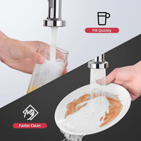 Mitigeur d'évier de cuisine à ressort avec pulvérisateur à tirette Robinet de cuisine Mitigeur à levier à 2 modes de pulvérisation
