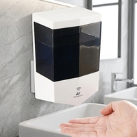 Distributeur de savon liquide mural électrique moderne en plastique double de 600 ml pour cuisine, salle de bain, maison et hôtel
