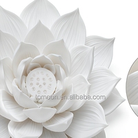 Décoration murale en résine imprimée en 3D SLA, fleur de lotus, stéréolithographie, pétales délicats, art organique pour la maison, OEM personnalisé