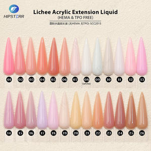 Gel constructor de uñas acrílico sin HEMA ni TPO, aplicable con pincel, color nude, líquido acrílico Crystal Lichee para extensión de uñas, venta al por mayor a granel - Product Image 1