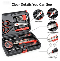 Ensemble d'outils ménagers en acier au carbone de 12 pièces, kit manuel avec boîte à outils robuste pour travaux extérieurs, logo OEM