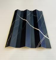 Panneaux muraux modernes en PVC à lattes de bois, panneaux de lambris en bois ondulé sans joint, imperméables, en WPC, semi-circulaires et creux pour l'intérieur