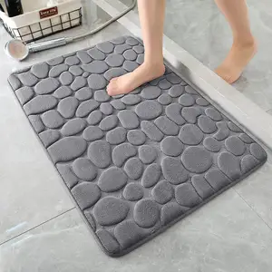 Tapis de sol de salle de bain en mousse à mémoire de forme souple, absorbant à séchage rapide et antidérapant, tapis de bain en pierre de Sutera