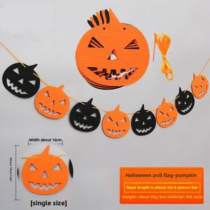Guirnalda de Halloween de Fieltro con Diseño Nuevo 2025, Decoración Grande de Halloween con Murciélagos, Fantasmas y Calabazas - Product Image 2