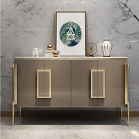 Meuble de salon moderne 2026, buffet, armoire, table console en bois avec pieds en acier inoxydable doré
