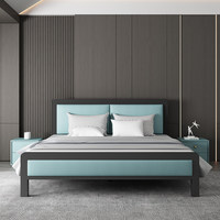 Lit double pliable au design contemporain, cadre en métal renforcé et épaissi, respectueux de l'environnement, pour chambre à coucher