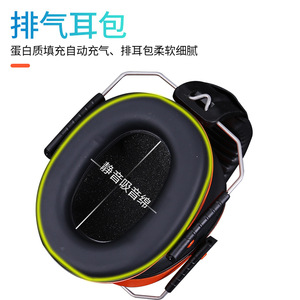 Protège-oreilles Shandong, réduction du bruit de 29 dB, matériau ABS, doublure en éponge, protection pour le travail et les études, couleur orange - Product Image 3