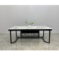 Table basse en dalle de quartz moderne et minimaliste pour bureau et salon - Meuble de salon durable et facile à nettoyer