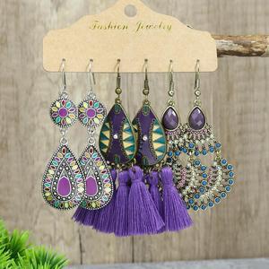 Pendientes de Borla Estilo Bohemio, Chapados en Plata Antigua, Joyería de Fiesta para Mujer, Accesorio de Moda - Product Image 2